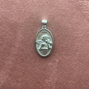 Silver color angel cherub pendant